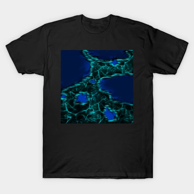 Shallow Waters that gleams Blue at Night T-Shirt by byjasonf